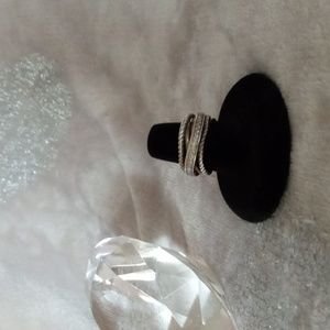 Effy diamond, rose gold, silver ring